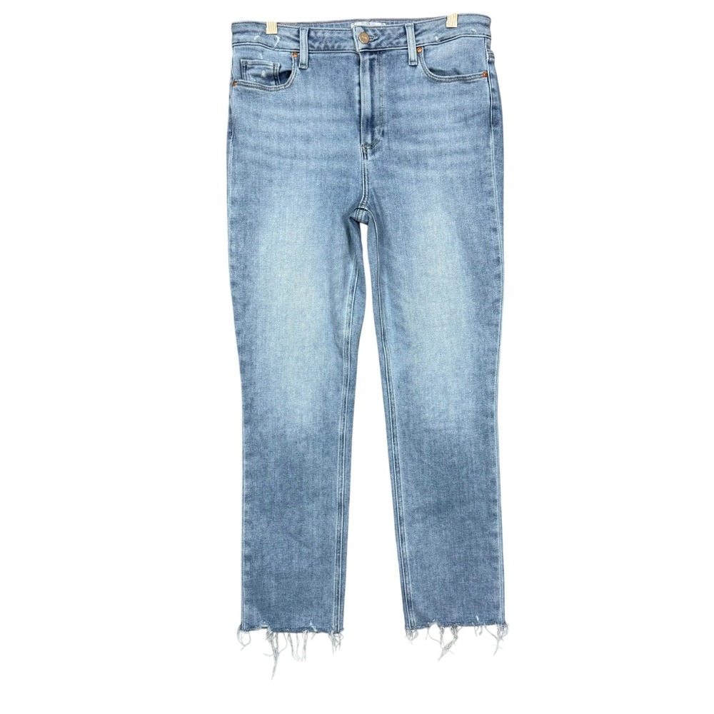 Paige Jeans Hoxton Slim Womens 30 Blue Lovesong Distressed Raw Hem Denim 30x27